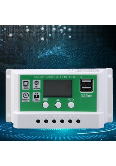 Ulzyvf Usb, Solar Şarj Regülatörü Pwm Panel Lcd Kontrol Güneş Ekranlı, Cihazı Çift Akıllı 50a 12/24v - Sd