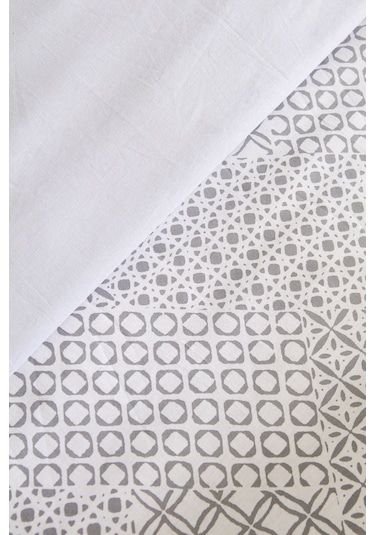 Kaşmir Home Flavo %100 Pamuk Çift Kişilik Nevresim Takımı Gri Gri