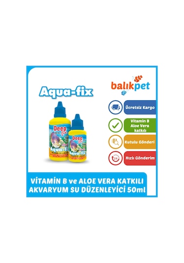 Aquafix B Vitamini Aloe Vera Katkılı Akvaryum Su Düzenleyici 50 ML