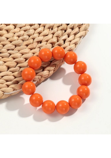 Fishsheep Bohem Tarzı Akrilik Yuvarlak Boncuklu Esnek Bilezik - Kadın Boho Takı 2025 Hediyekobalt Menekşe Kobalt Menekşe