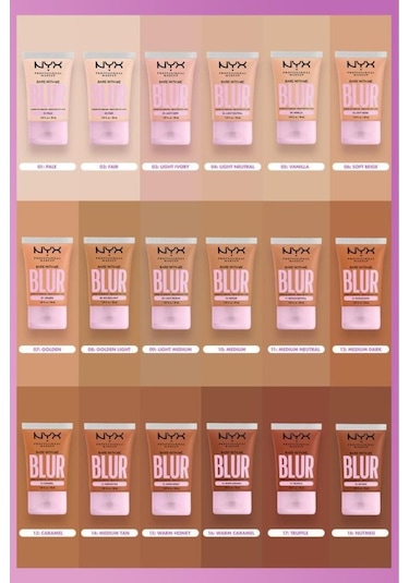 NYX Professional Makeup Blur Tint Fondöten 01 Pale