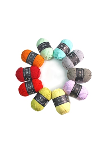 Xiyyadms Yumuşak Süt Pamuk İplik - Örgü, Tığ İşi Ve Dıy El Sanatları İçin Çok Renkli Seçenek Koyu Kahverengi