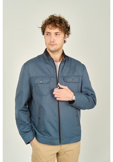 Lucas Erkek Hakim Yaka Cep Detaylı Mevsimlik Spor Mont 2734 Indigo Indigo İndigo