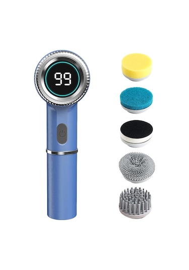 Elektrikli Temizleme Fırçası, Güç Göstergesi, 3 Hız Ve Maksimum 2400 Rpm Mavi