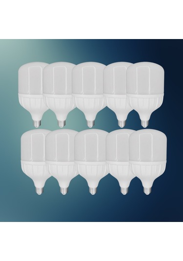 Chn 10'lu Paket 50w Büyük Boy 6500k Beyaz Işık E27 Led Tasarruflu Ampül