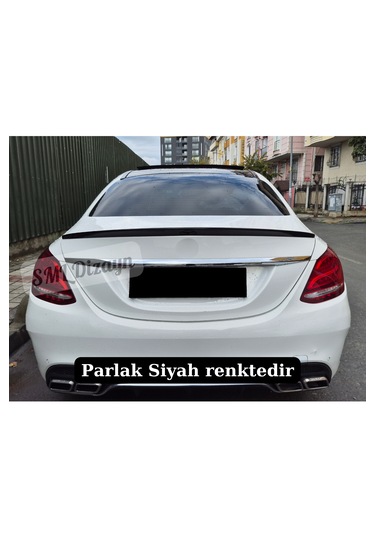 Mercedes W205 Amg Spoiler Spoyler Çıta Parlak Siyah Plastik 2015-2021 Sedan Uyumlu
