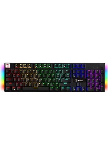 North Shield Q Trk Rgb Led / Mekanik Mavi Switch Siyah Gaming Klavye