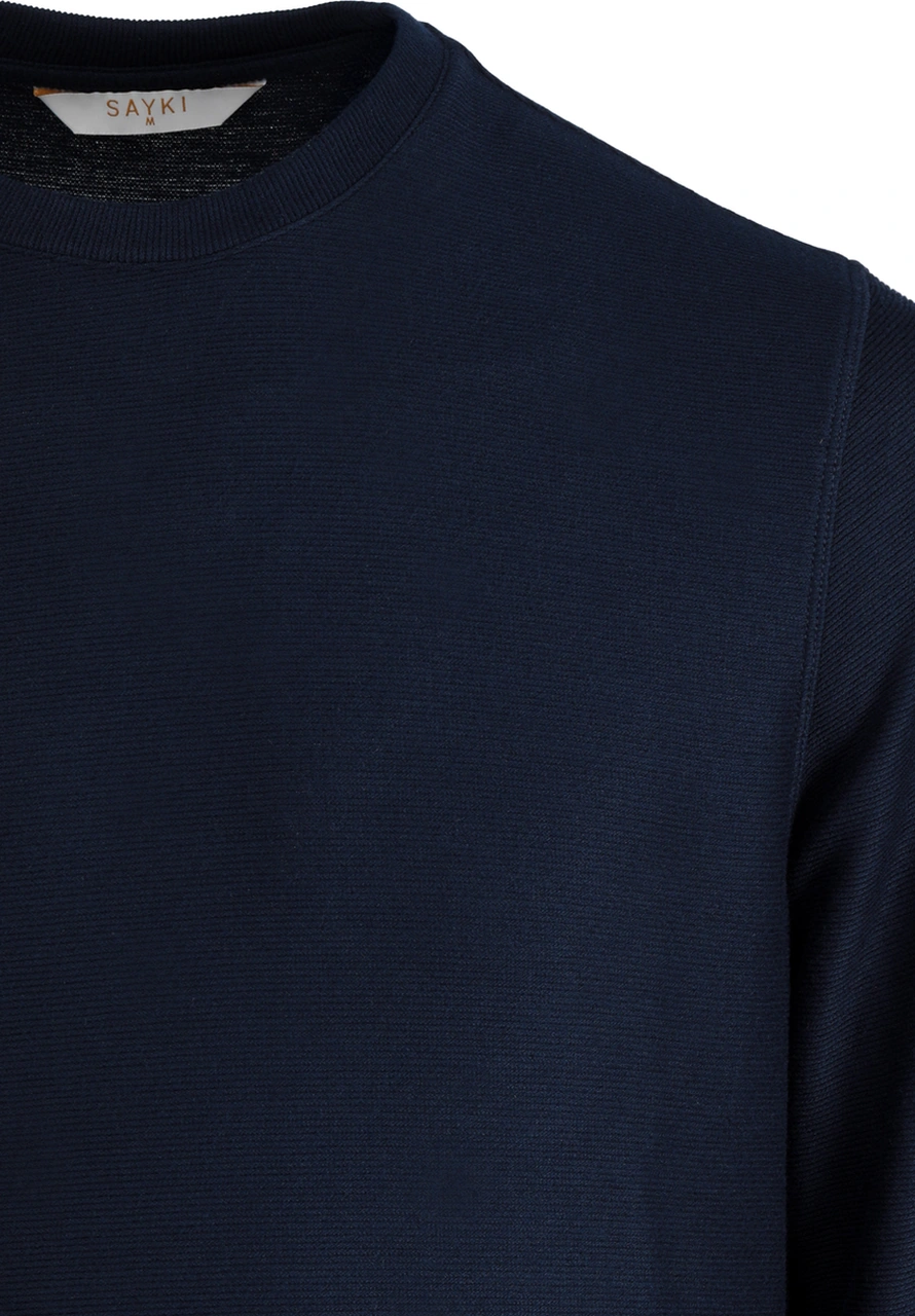 Hatemoğlu Lacivert Regular Fit Bisiklet Yaka Sweatshirt Lacivert