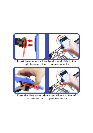Xuweiwei Motosiklet Bisiklet Telefon Tutucu Kırmızı Yuvarlak Şok Emici 360 Döner Direksiyon Kelepçesi Titreşim Yalıtıcı