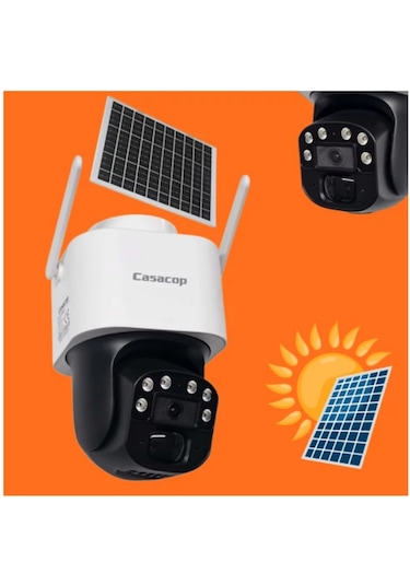 Casacop Q9 4g Sim Kartlı Solar Panelli Kablosuz Güvenlik Kamerası