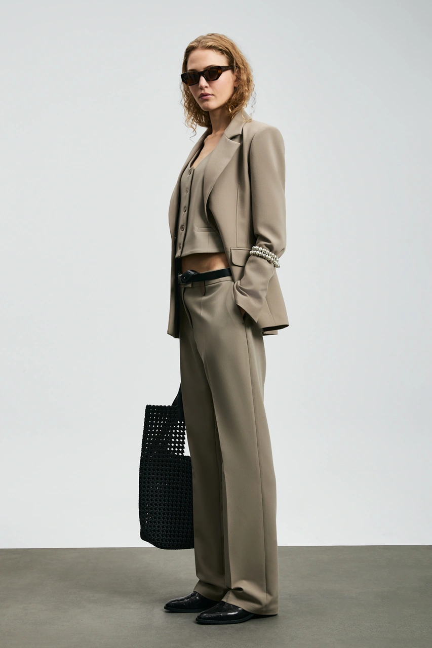 Lufian Sara Kadın Pantolon Vizon Vizon 122190045100430 Vizon