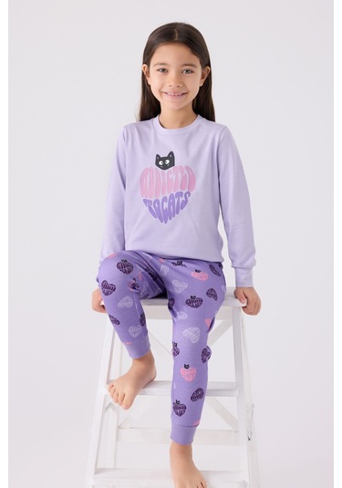 Rolypoly Kız Çocuk Mor Pijama Takımı Mor