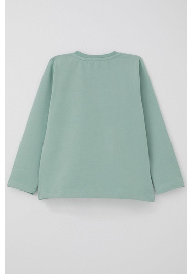 Breeze Erkek Bebek Uzun Kollu Tişört Cool Yazı Armalı Cepli 9 Ay-3 Yaş, Mint Yeşili Mint Yeşili