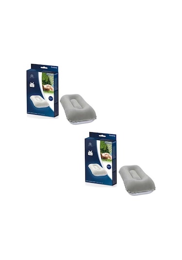 2 Adet Bestway Şişme Yastık 67121 Kadife 42 x 26 x 10 CM Mavi