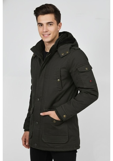 Dynamo Erkek Spor Kanvas Kapüşonlu Parka M2585 Bgl-st04915 Haki