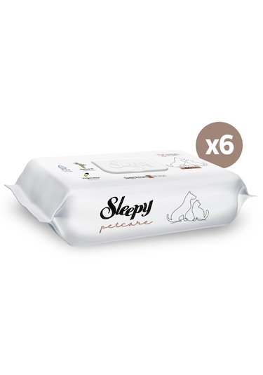 Sleepy Petcare Evcil Hayvan Islak Havlusu 6 x 60 Yaprak