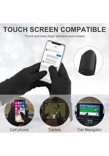 Elmpaly Kışlık Sıcak Tutan Buz Hokeyi Ve Açık Hava Spor Eldiveni Rüzgar Koruma Dokunmatik Uyumlu Siyah Xl Siyah