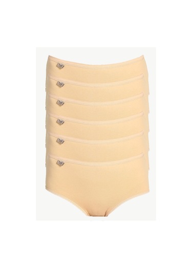 Tutku İç Giyim Kadın Likralı Bato Külot 6'lü Paket Ten