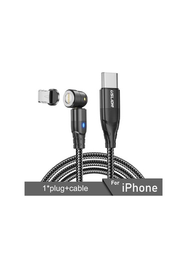 Uslıon Pd 60w Manyetik Şarj Kablosu - Mikro Usb, Tip C, Iphone Uyumlu 12, Xiaomi İçin Hızlı Şarjbej1m