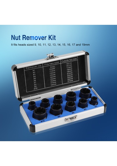 Geeksen 11 Parçalı Somun Sökme Seti - Kırık Vida Ve Civata Çıkarma Aleti - Çelik Malzeme - Taşıma Çantalı Diğer