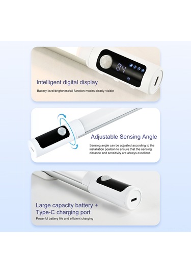 Yunboo Siyah Aluminyum Usb Şarjlı Manyetik Dolap Işığı - 3 Renk Tonu Soğuk/orta/sıcak Beyaz - 4 Seviye Parlaklık - Gündüz/gece Sensörü - Sürekli Açık Modu Diğer