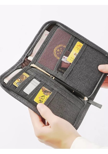 Travel Yol Seyahat Belgeleri İçin Gri Cüzdan Organizerı 243748847 Gri