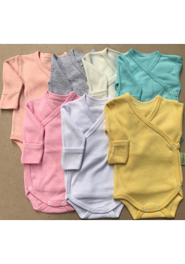 Özdemirlitekstil Bebelino Kız Bebek Çıtçıtlı Badi Kruvaze (7'Li Paket) Çok Renkli