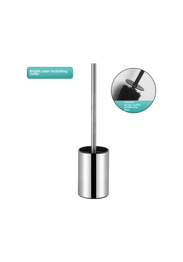 Konesam Stainless Steel Tuvalet Fırçası Tutucu, Zemin Montajlı Kapaklı Tasarım, Delme Yok Kurulum, Banyo Depolama Aleti Parlak Diğer