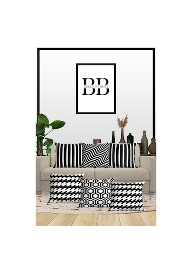 Belle Benoit Baskılı Dekoratif 6'lı Koltuk Kırlent Kılıfı Desen36