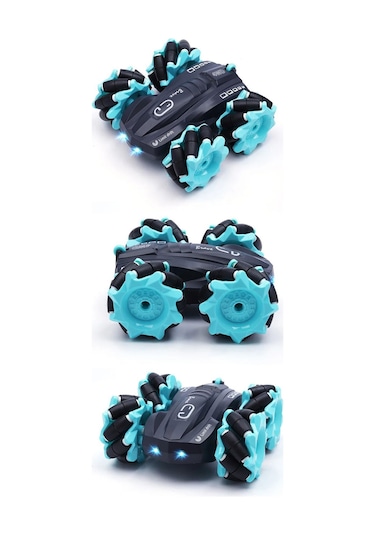 Uzaktan Kumandalı Işıklı Çok Yönlü Drift Tekerlekli Dublör Akrobat Araba Stunt Drift Car - Mavi Mavi