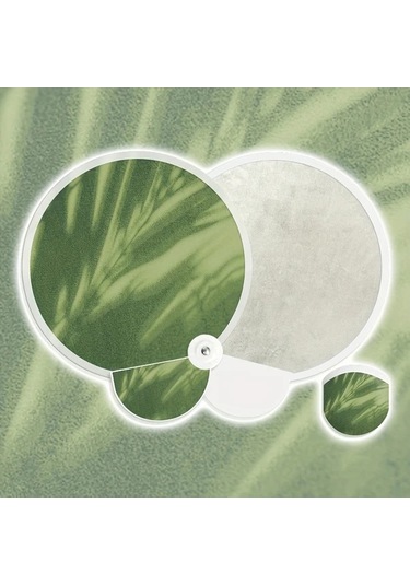 Willowhaven Leavesshadow Taşınabilir Katlanır El Soğutma Fanı Karpuz Desenli Hafif Yansıtıcı Yüzey