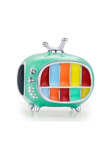 Fastbuy S925 Ayar Gümüş Mini Renkli Tv Boncuk Dıy Bilezik Kolye Aksesuarları Çok Renkli Takı El Sanatı Çok Renkli