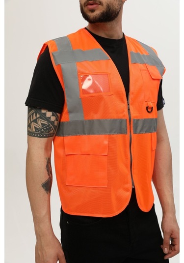 Uniprom Yelek Yönetici Ikaz Yeleği Reflektörlü Neon Turuncu
