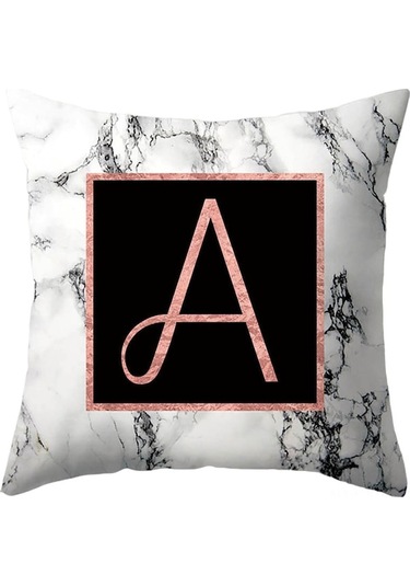 Yumuşak Peach Skin Kumaş Alfabe Desenli Yastık Kılıfı - 44x44 Cm, Ev Dekoru, Rahatlık Verici, 26 Farklı Stil Sadece Kılıf Diğer Diğer