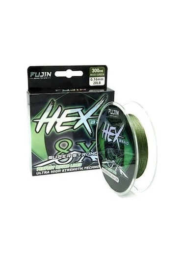 Fujin Hex Braid 8x 300mt Moss Green Pe İp Misina 014mm