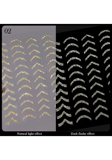 3d Reflektif Efekt Nail Art Sticker Model -2 55881-2