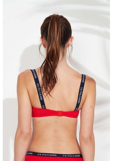 U.S. Polo Assn. Kadın Kırmızı İnce Askılı Bikini Üst 21502
