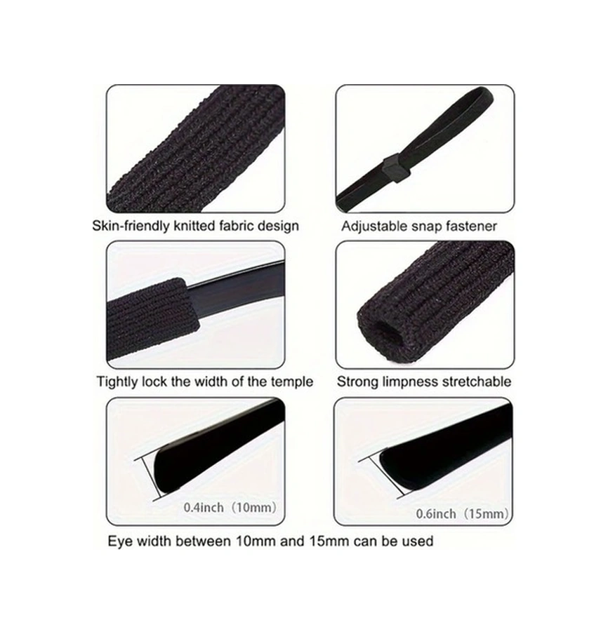 Trendooze Parlak Ayarlanabilir Gözlük Kayışı 6lı Nylon Spor Güvenlik Kayışı: Koşu, Bisiklet, Seyahat
