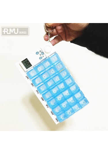 Kangvka Beyaz 28 Bölmeli Haftalık İlaç Kutusu - Elektronik Zamanlayıcı Hatırlatıcı, Taşınabilir Yaşlı Ve Seyahat İçin İlaç Saklama Kutusu Diğer