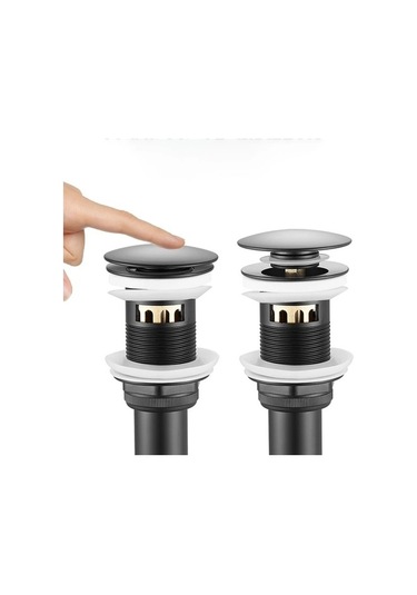 Joyhub Mingjin Shop2 Altın Taşma B Stili Mat Siyah Banyo Pirinç Lavabo Bak Açılır Drenaj Çift Stil Suluk Vanity Lavabo Atık Süzgeç Altın Krom Ujw2uf Renkli Çok Renkli