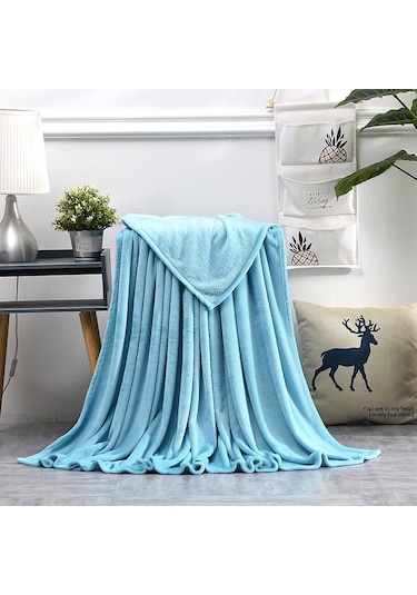 Vkemall Yüksek Kaliteli Koral Peluş Battaniye - Evde Rahatlık Ve Konfor İçin Mükemmel Çözüm 100x140cm, Mavi Diğer