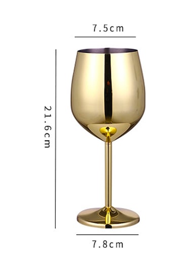 Kosona Altın Renkli Paslanmaz Çelik Şampanya Bardağı - Kreatif Metal Kadeh, Bar Ve Restoran Kullanıma Uygun, 500 Ml Altın
