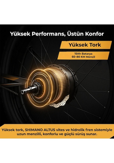Roxform R-111 Elektrikli Katlanabilir Bisiklet 15ah Shimano Altus Hidrolik Fren Alüminyum Kadro Siyah