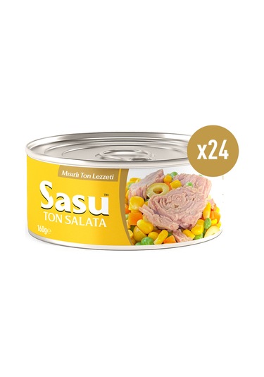 Sasu Mısırlı Ton Salata İri Parça 24 x 160 G