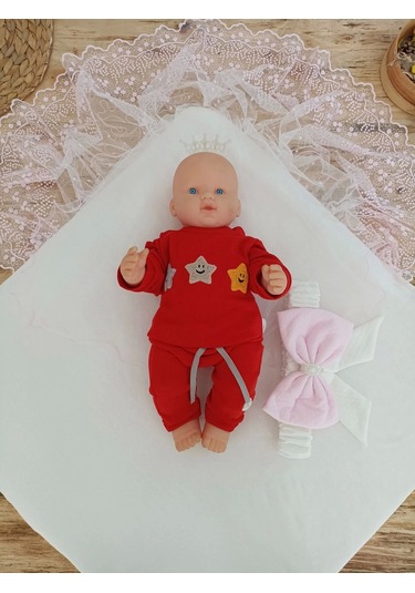 Bal Peteği My Princess Taç Nakış İnci Fiyonklu Dantel Duvaklı Delüks Kundak Bebek Battaniyesi Pembe