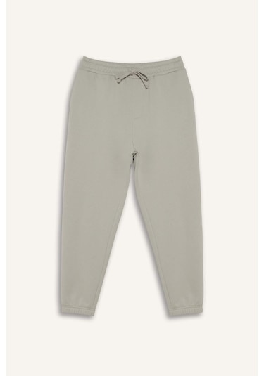 Defacto Regular Fit Beli Bağcıklı Cepli Paçası Lastikli Şardonlu Basic Düz Jogger Eşofman Altı E6326ax25aubg766 Bej