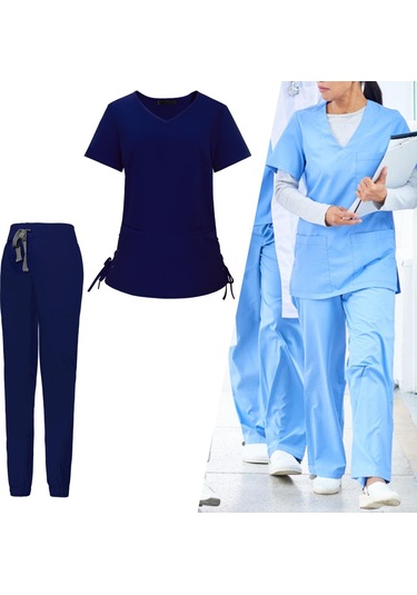 Suntek Magideal Kadın Kese Setleri Hemşire İş Elbisesi Lacivert