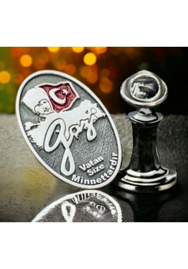 Gazi 925 Gümüş Yaka Rozeti Gümüş