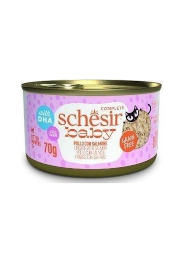 Schesir Tavuklu ve Somonlu Yavru Kedi Konservesi 70 G