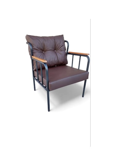 Ofis Metal Deri Berjer - 1 Adet Tekli Siyah